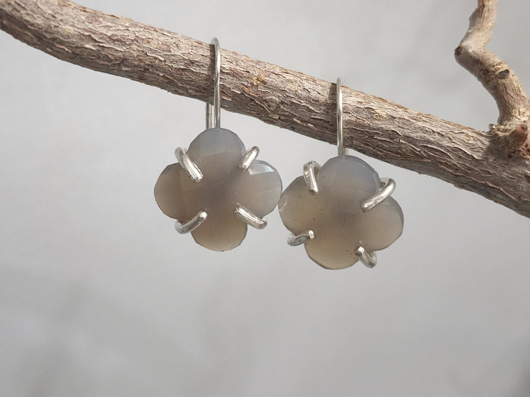 Chalcedony Clover Earrings