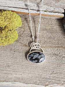 Snowflake Obsidian Necklace