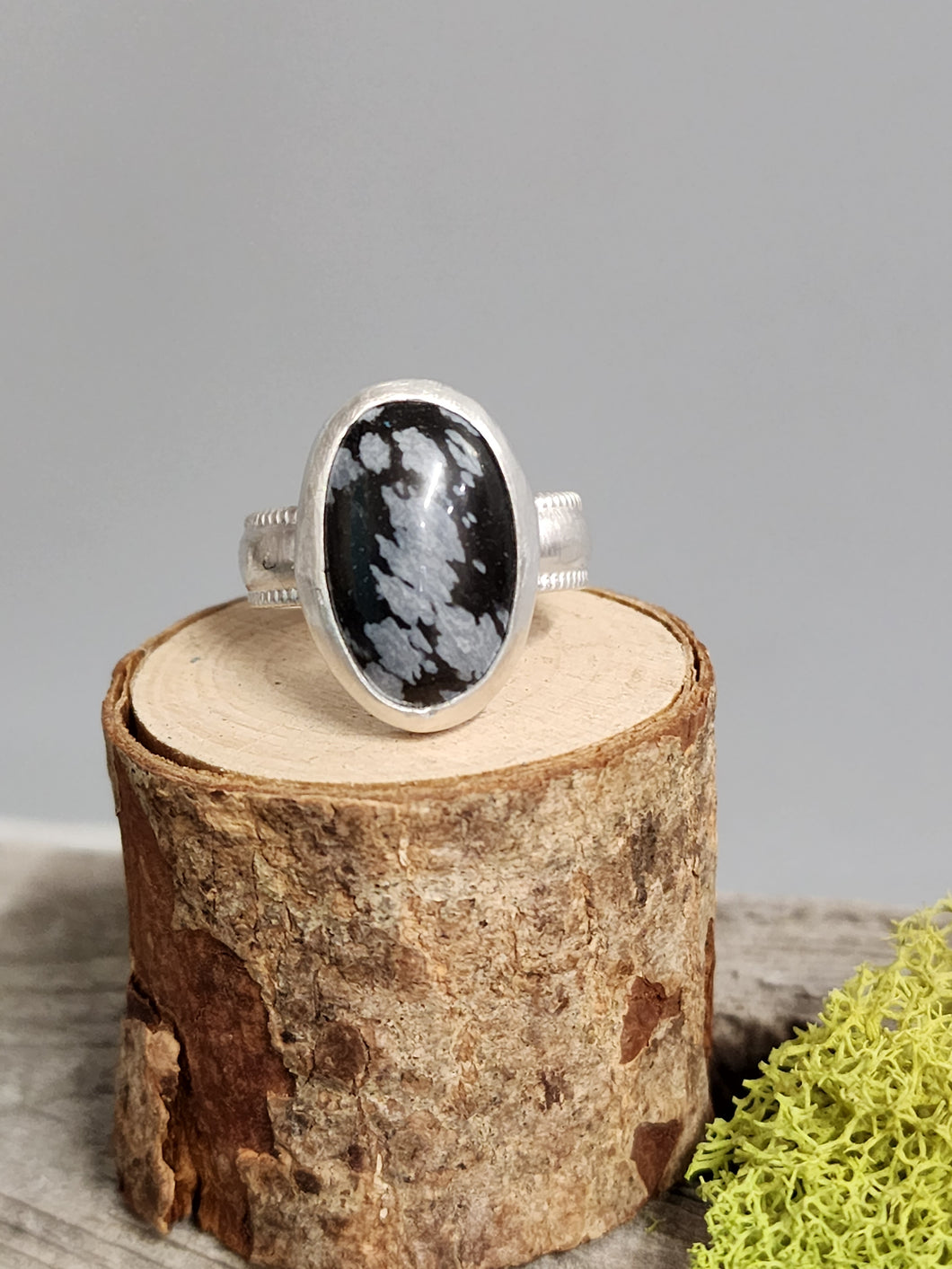 Snowflake Obsidian Ring