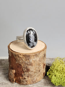 Snowflake Obsidian Ring