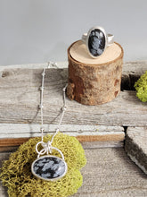 Load image into Gallery viewer, Snowflake Obsidian Necklace
