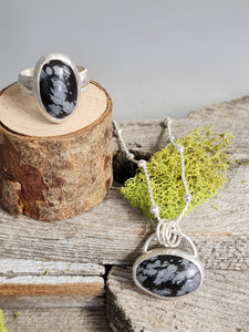 Snowflake Obsidian Necklace