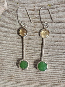 Citrine & Green Chrysoprase Earrings