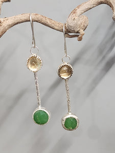 Citrine & Green Chrysoprase Earrings